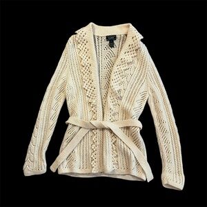 Ralph Lauren Vintage Exclusive Hand-Knit Cream Wool Sweater- Size L